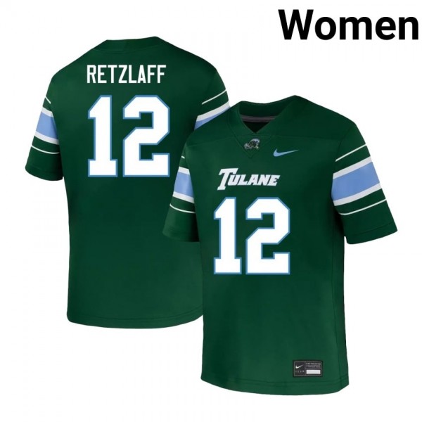 Tulane Green Wave #12 Jake Retzlaff Women Stitch Jerseys - Green