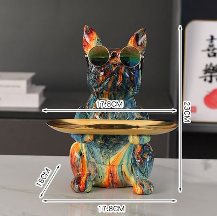 GraffitiFido French Bulldog Desk Organizer Quirky Graffiti Art Sculpture