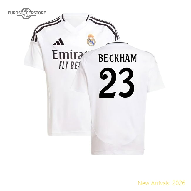 Real Madrid 2024-25 Home Fan Version For Kids (Beckham Soccer Jersey