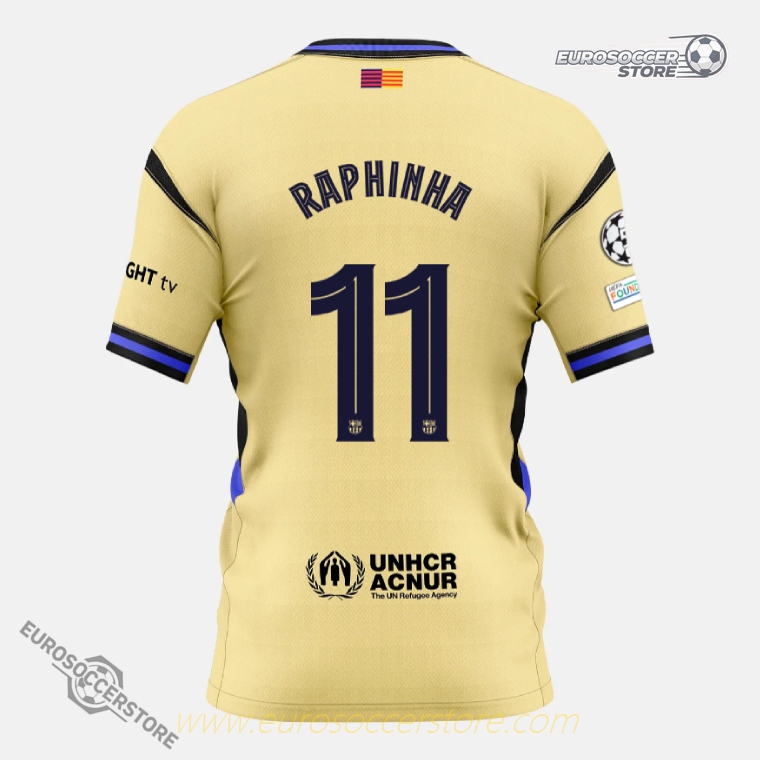 RAPHINHA's Number 11 Away Jersey for Barcelona in the 25-26 Champions League