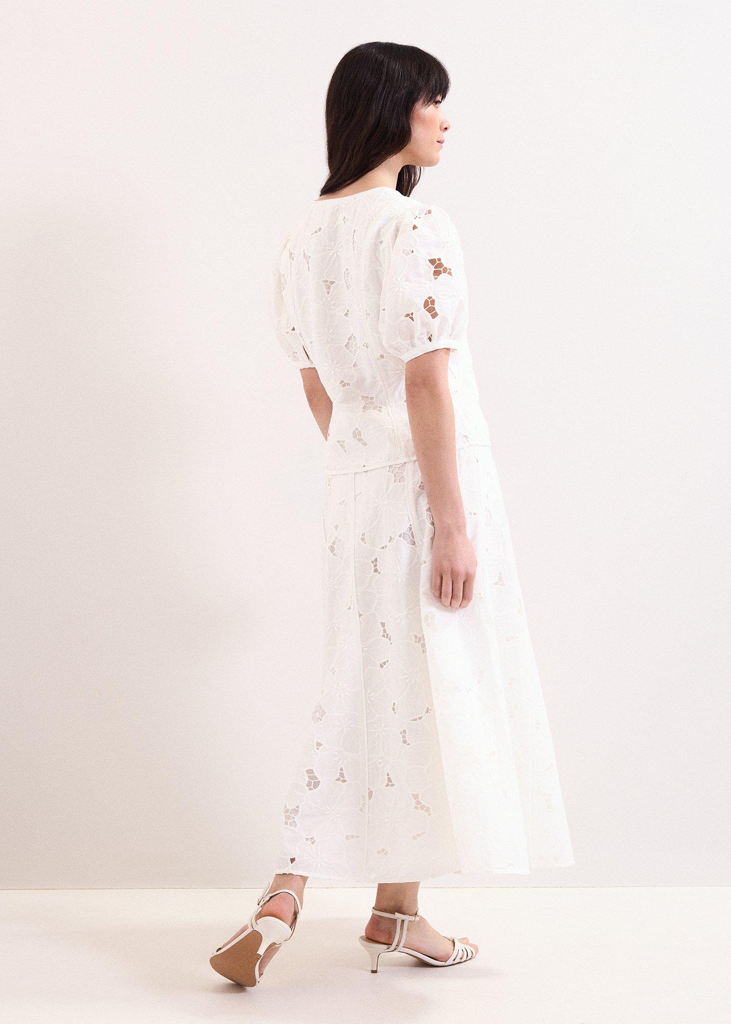 Marina Seamed Lace Midi Skirt