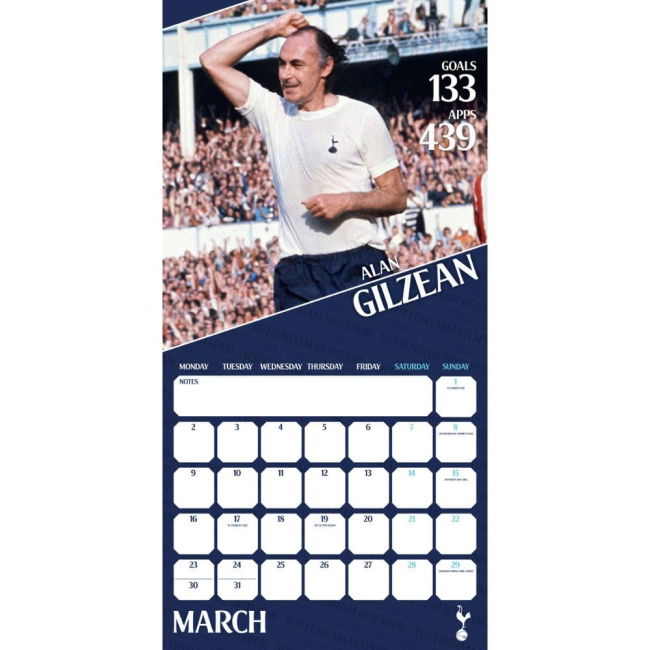 Men's Tottenham Hotspur FC Legends Square Calendar 2026