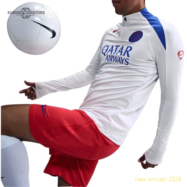 Professional-Grade 2025-2026 Psg Strike Dri-Fit Drill Top (White)