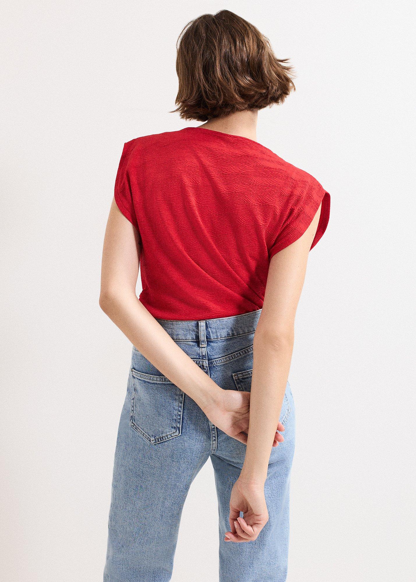 Rina Drape Textured Sleeveless Top