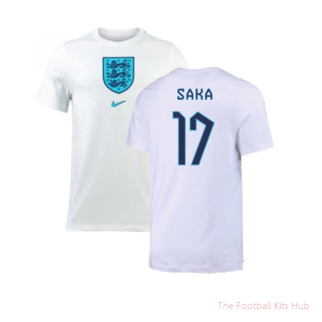 2022-2023 England Crest Tee (White) (Saka 17)