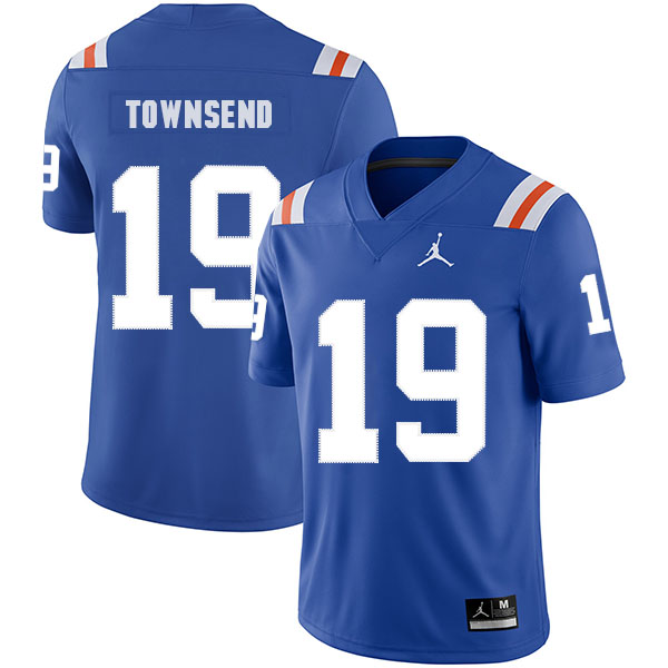Men's None Johnny Townsend #19 game day Blue 2024 game jersey Jersey