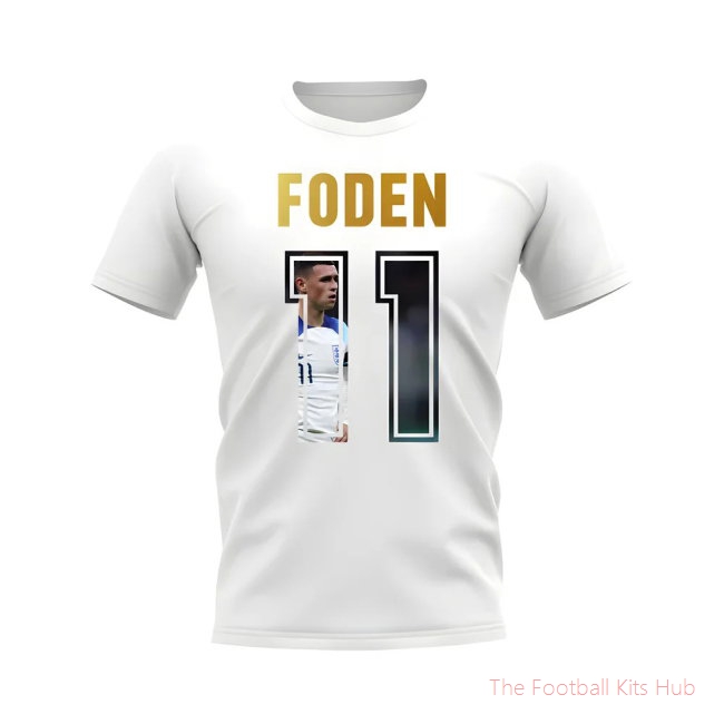 Phil Foden Name And Number England T-Shirt (White)