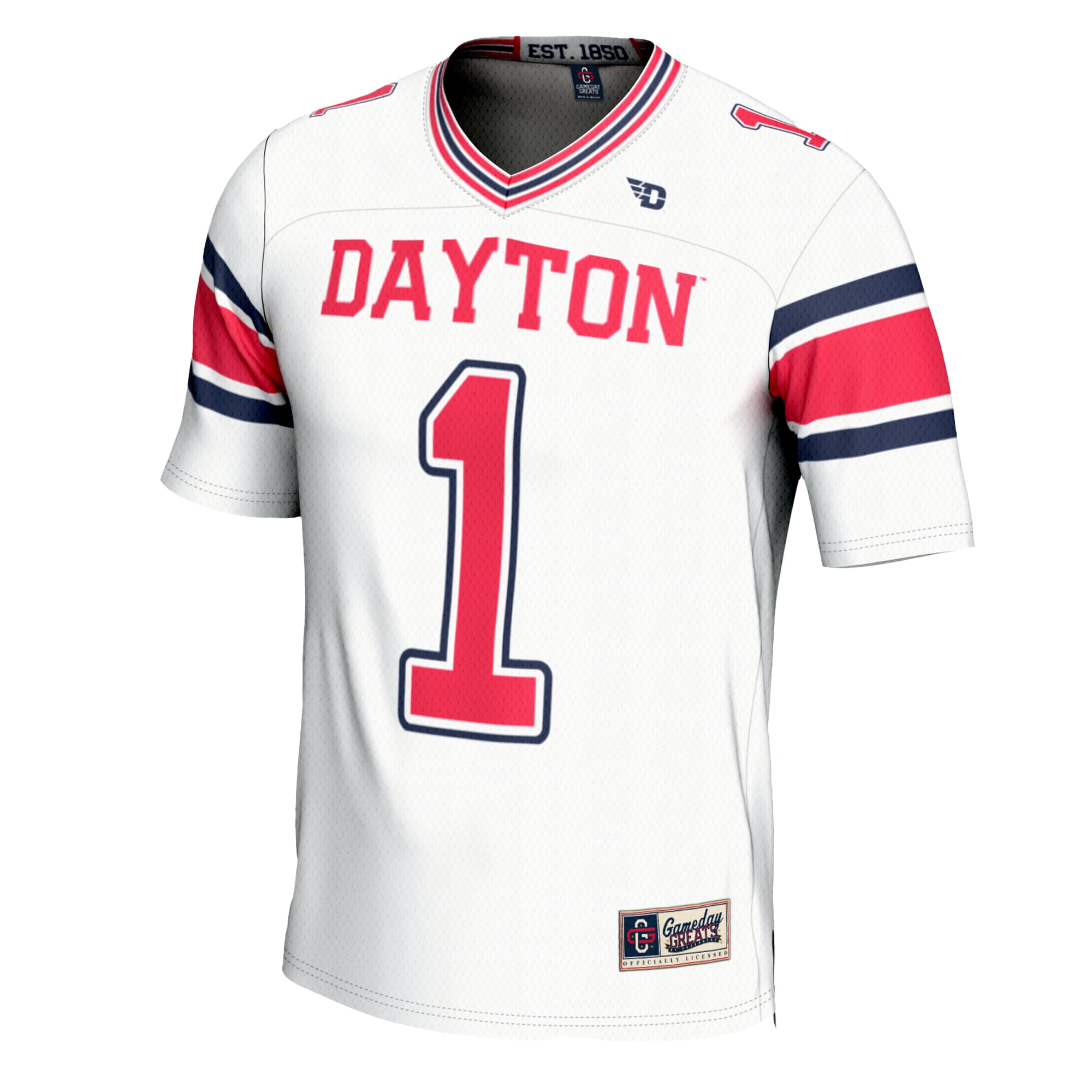 #1 Dayton Flyers GameDay Greats Football Jersey - White