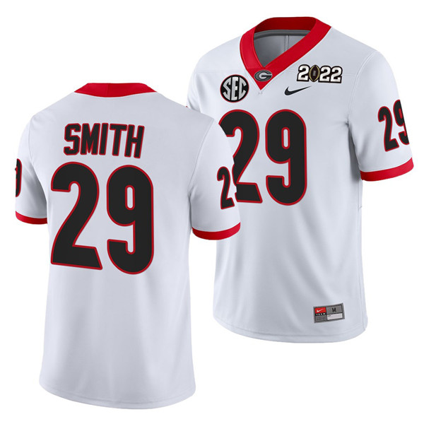 Men's UGA Bulldogs White 2022 away jersey Christopher Smith #29