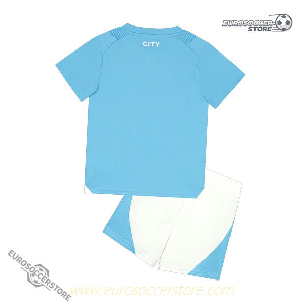 Youth Manchester City Home Football Jersey Set 2023-2024 Season