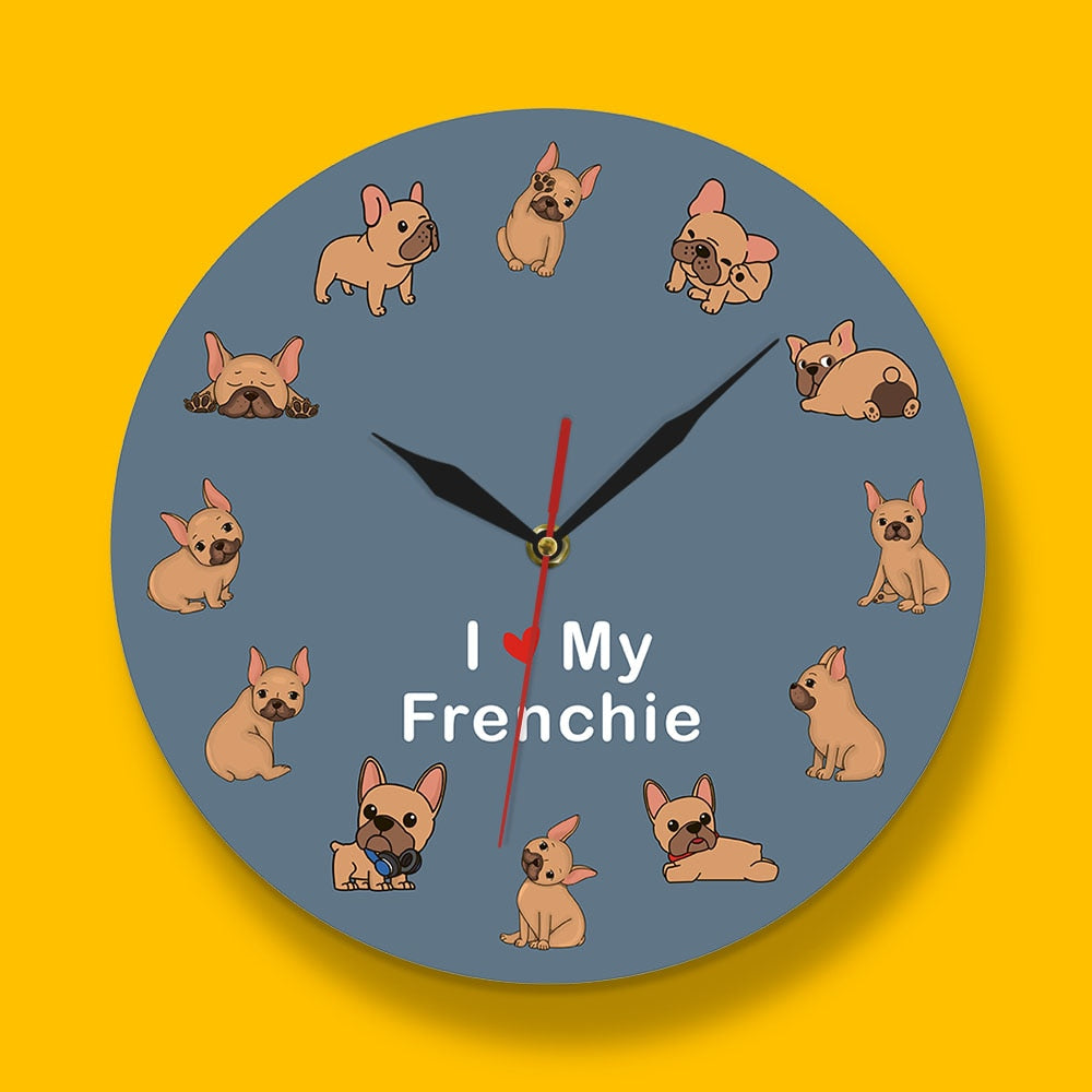 Love My Frenchie - Breed-specific Wall Clock Outdoor Use | Durable Build