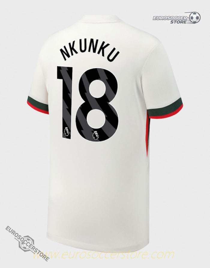 Away Jersey of Chelsea Featuring NKUNKU with Number 18 for the 25-26 Season