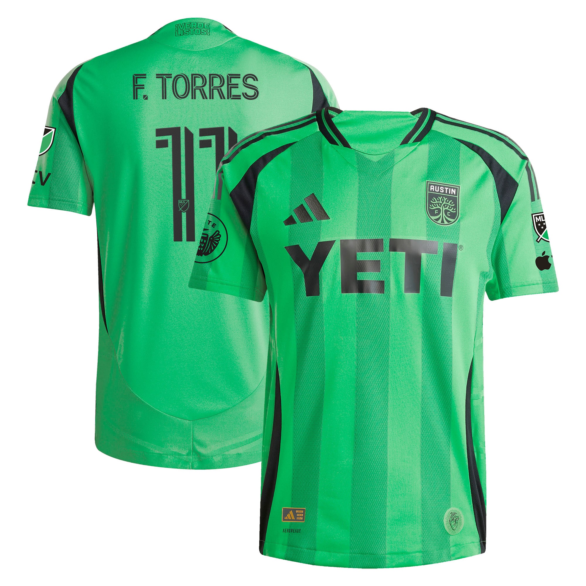 [JED] Youth Facundo Torres Austin FC 2025 The Heartbeat On-Field Authentic Jersey - Green