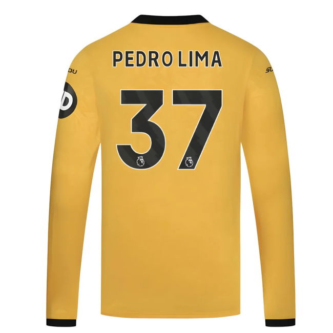 Wolves Wolves Long Sleeve Home Shirt Pedro Lima #37 Pro Series Off...
