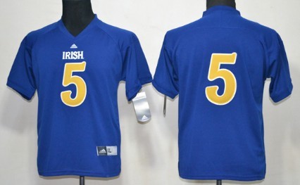 Men's Notre Dame ND Blue 2012 authentic Everett Golson #5 home jersey