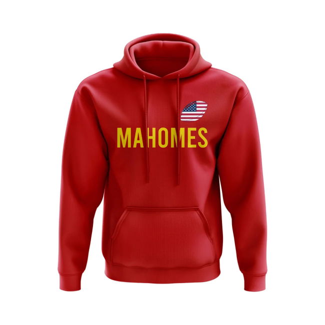 Exclusive-Design Patrick Mahomes Usa Name Hoody (Red) Collector'S-Item