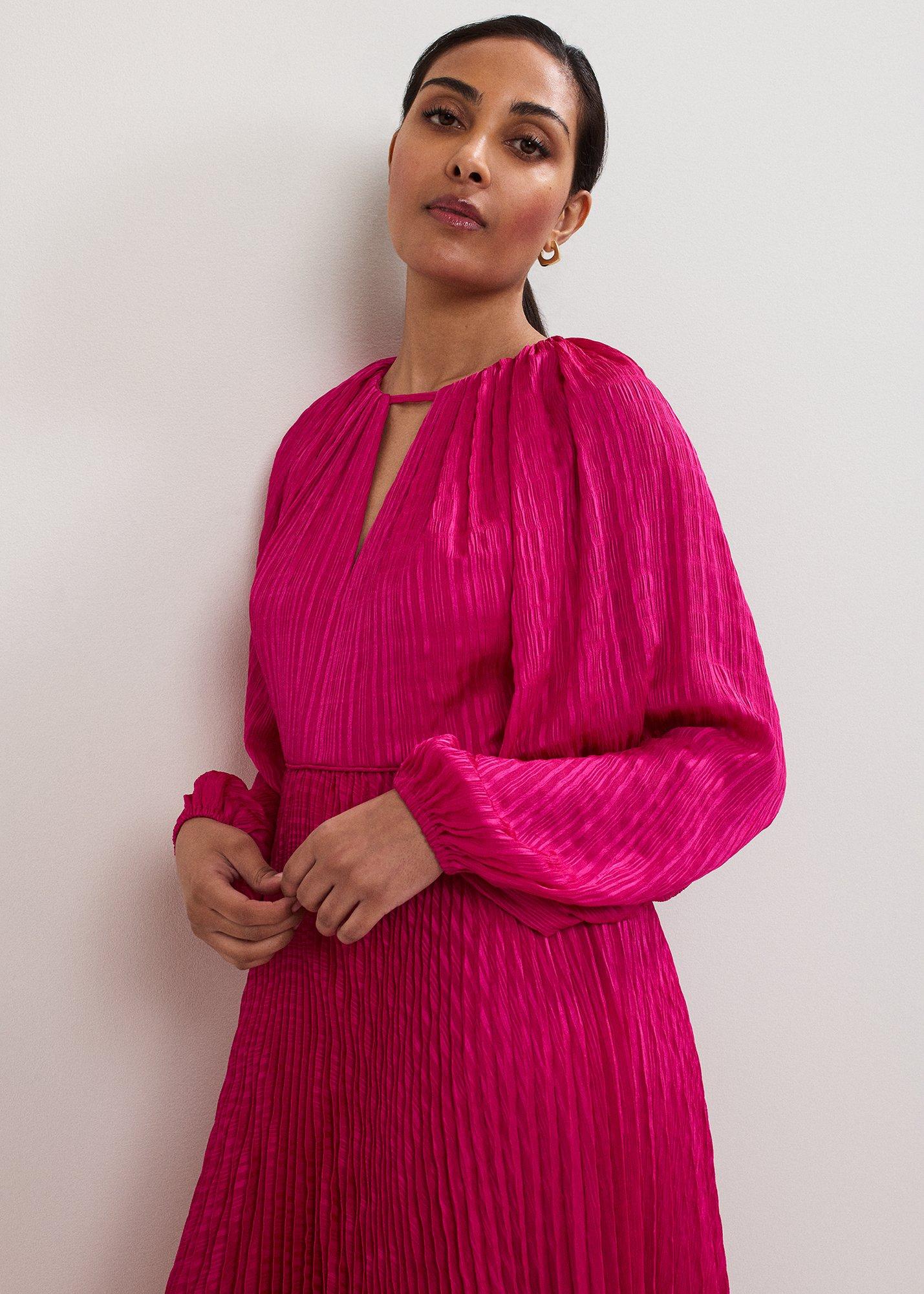 Petite Faye Textured Pleat Dress