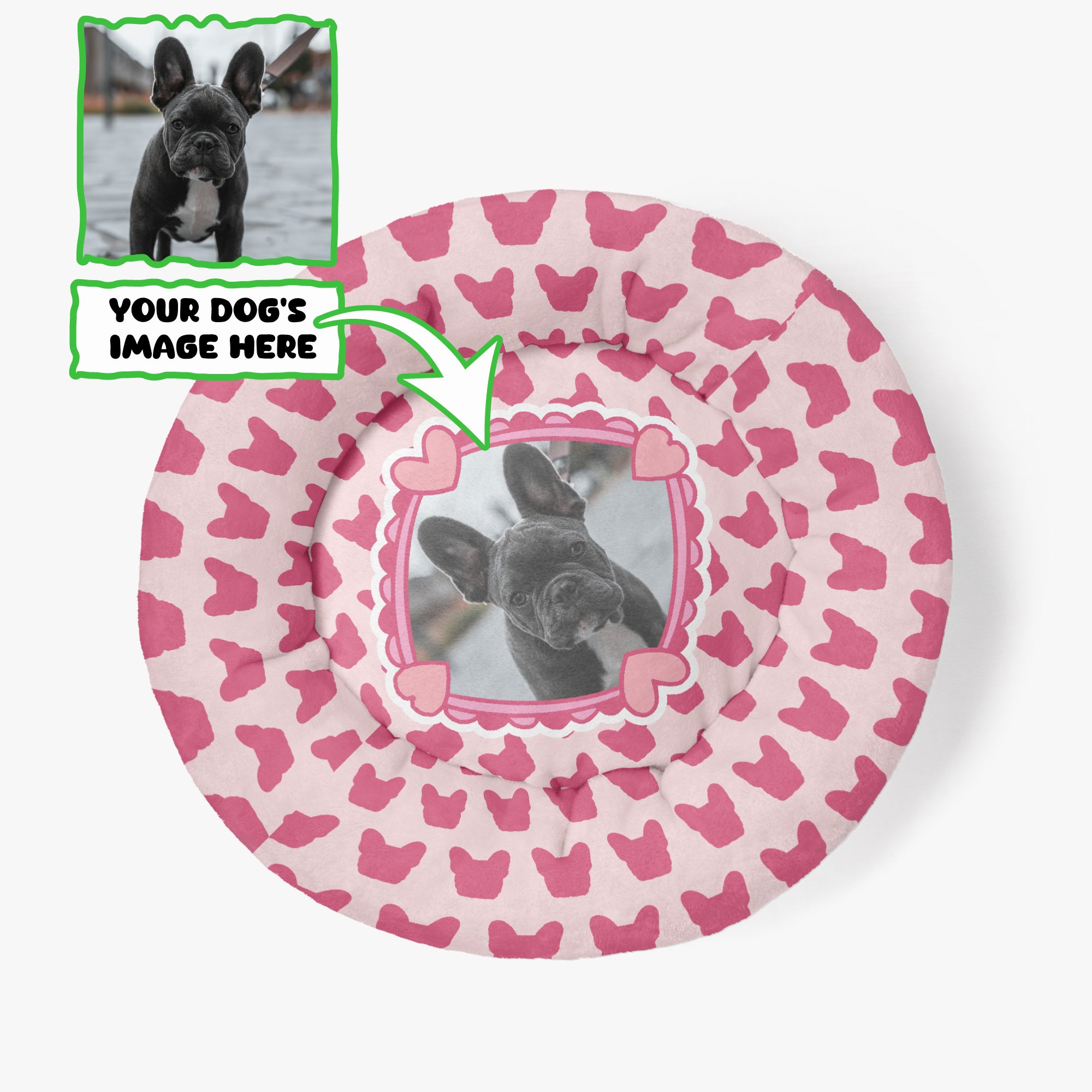 Tank - Custom Cloud-Comfort Frenchie Bed | Personalized Anti-Anxiety Donut Bed for French Bulldogs