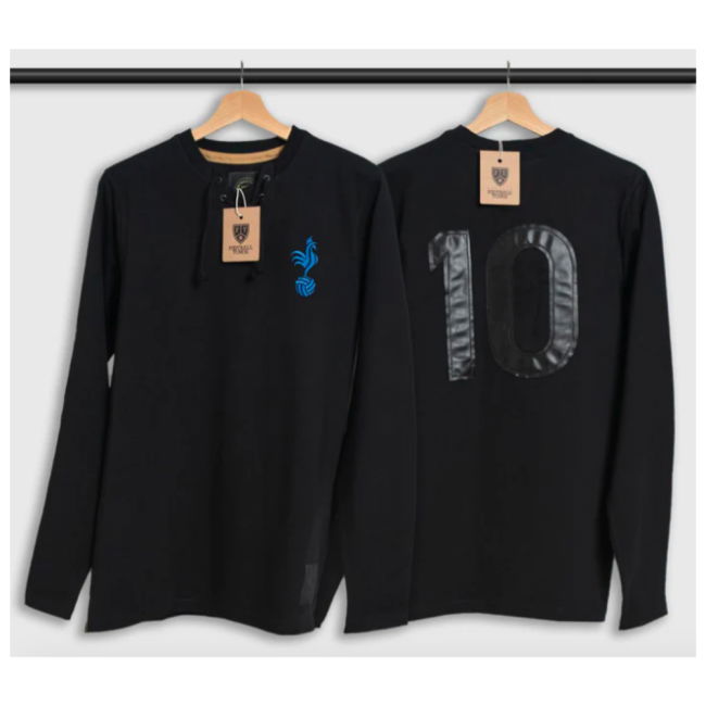 The Cockerel Black Retro Football LS Shirt