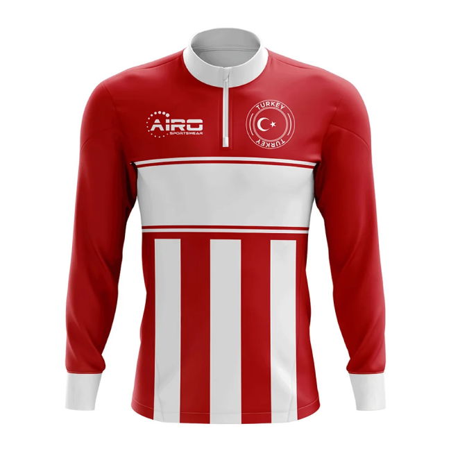 Cup Turkey Concept Football Half Zip Midlayer Top (Red-White)