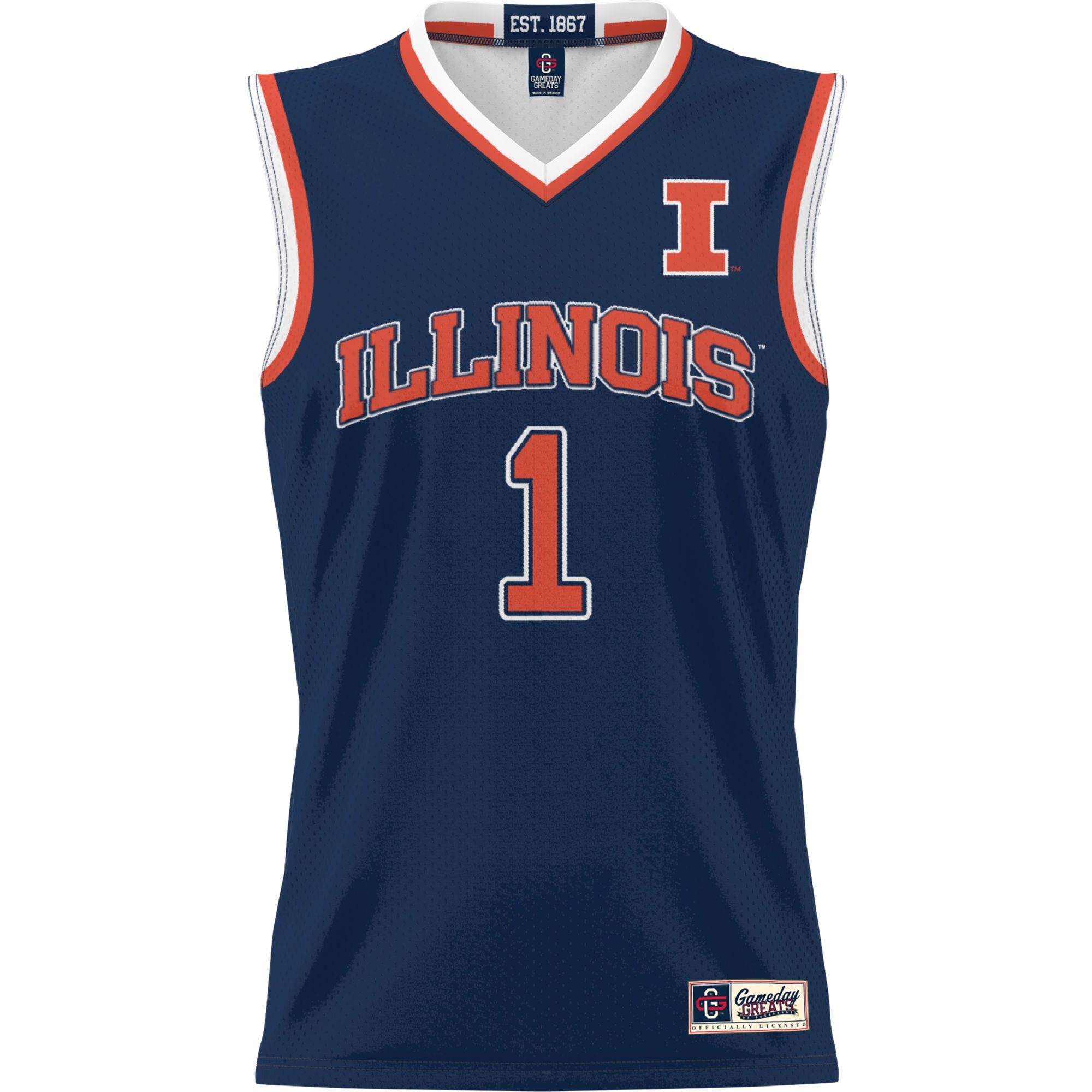 [DDG] Illinois Fighting Illini GameDay Greats Youth Lightweight Basketball Jersey - Navy