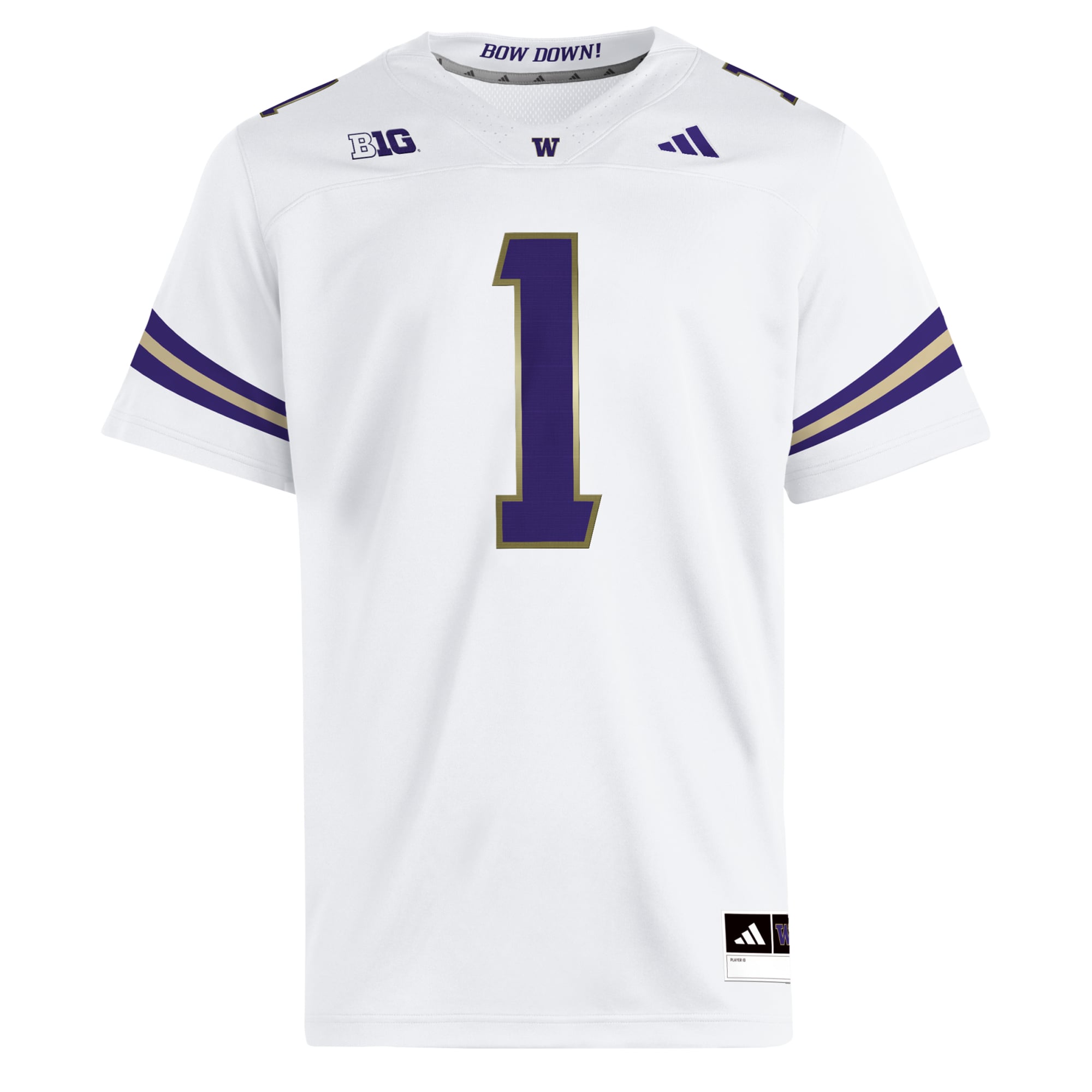 #1 Washington Huskies adidas Premier Jersey - White