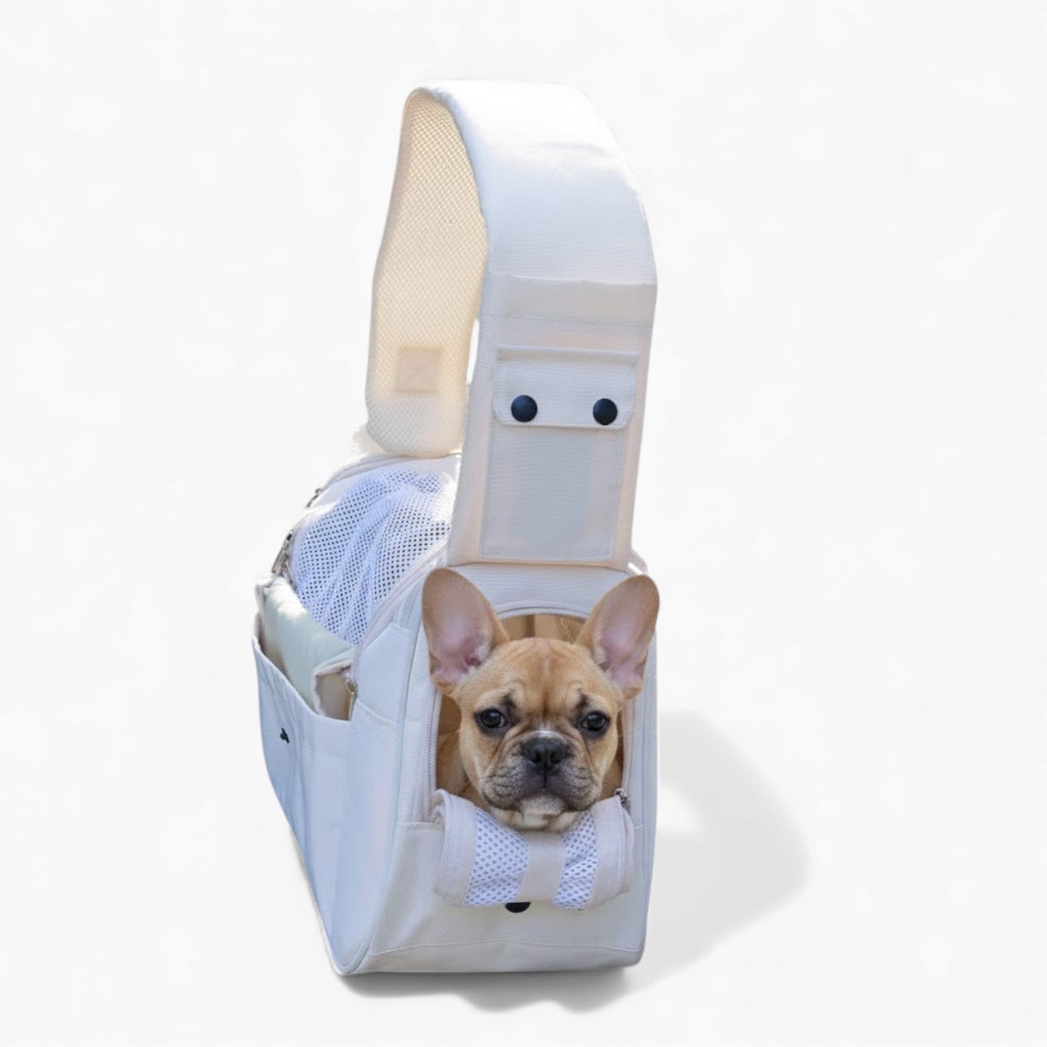 BullPaw Frenchie Outing Shoulder Carrier – Breathable Portable Dog Travel Bag