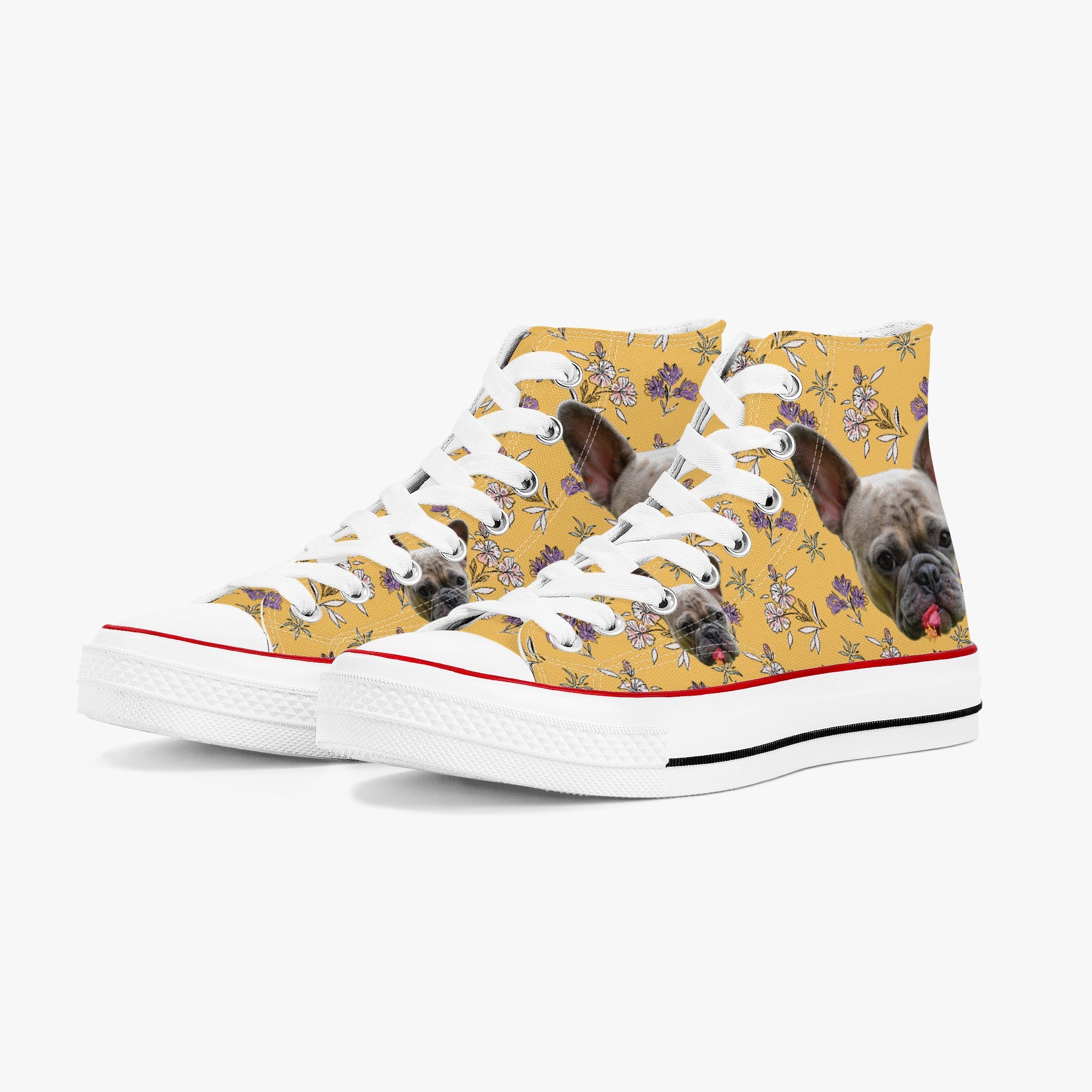 Ace - Durable Personalized High-top Canvas Shoes For Dog Lovers