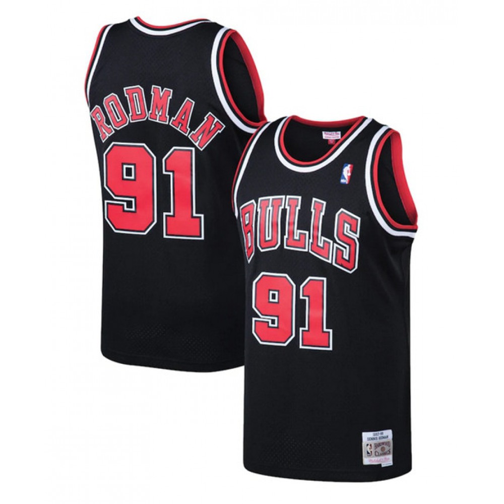 Official Chicago Bulls 91 Black Jersey - - Fan Favorite