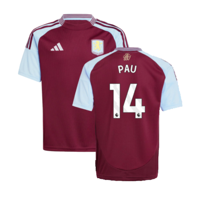 Match-ready Home Aston Villa Pau Jersey 2024-2025 Moisture-wicking