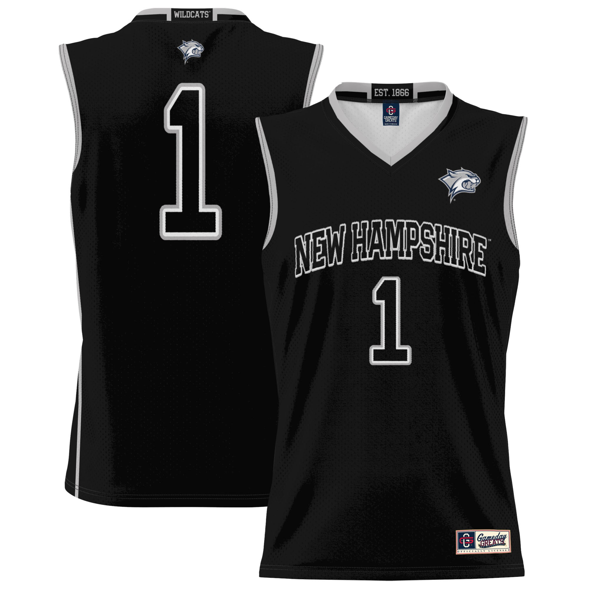 [NJP] Women's New Hampshire Wildcats GameDay Greats Lightweight Basketball Jersey - Black