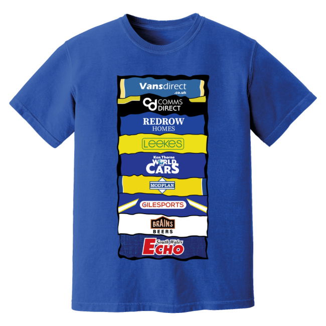 Cardiff Sponsor History T-Shirt - Blue (Unisex