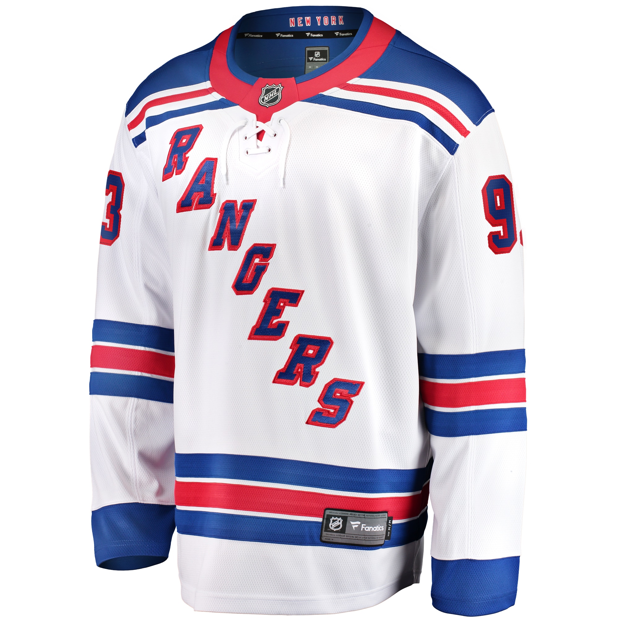 [LK] Mika Zibanejad New York Rangers Away Premier Breakaway Player Jersey - White