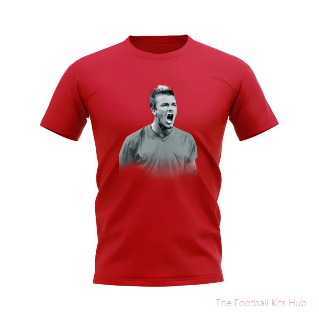 David Beckham England Football Legend T-Shirt (Red)