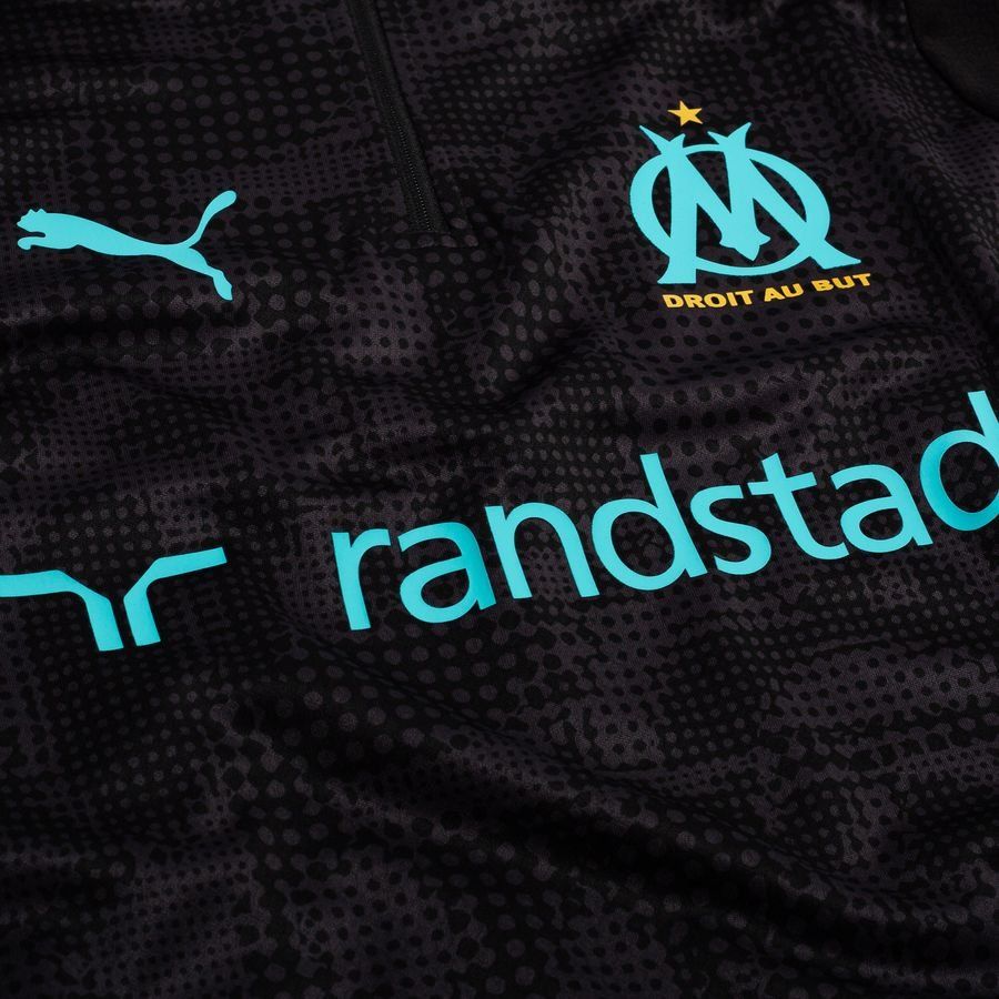 Marseille Training Shirt 1/4 Zip Puma Jet Black/team Aqua