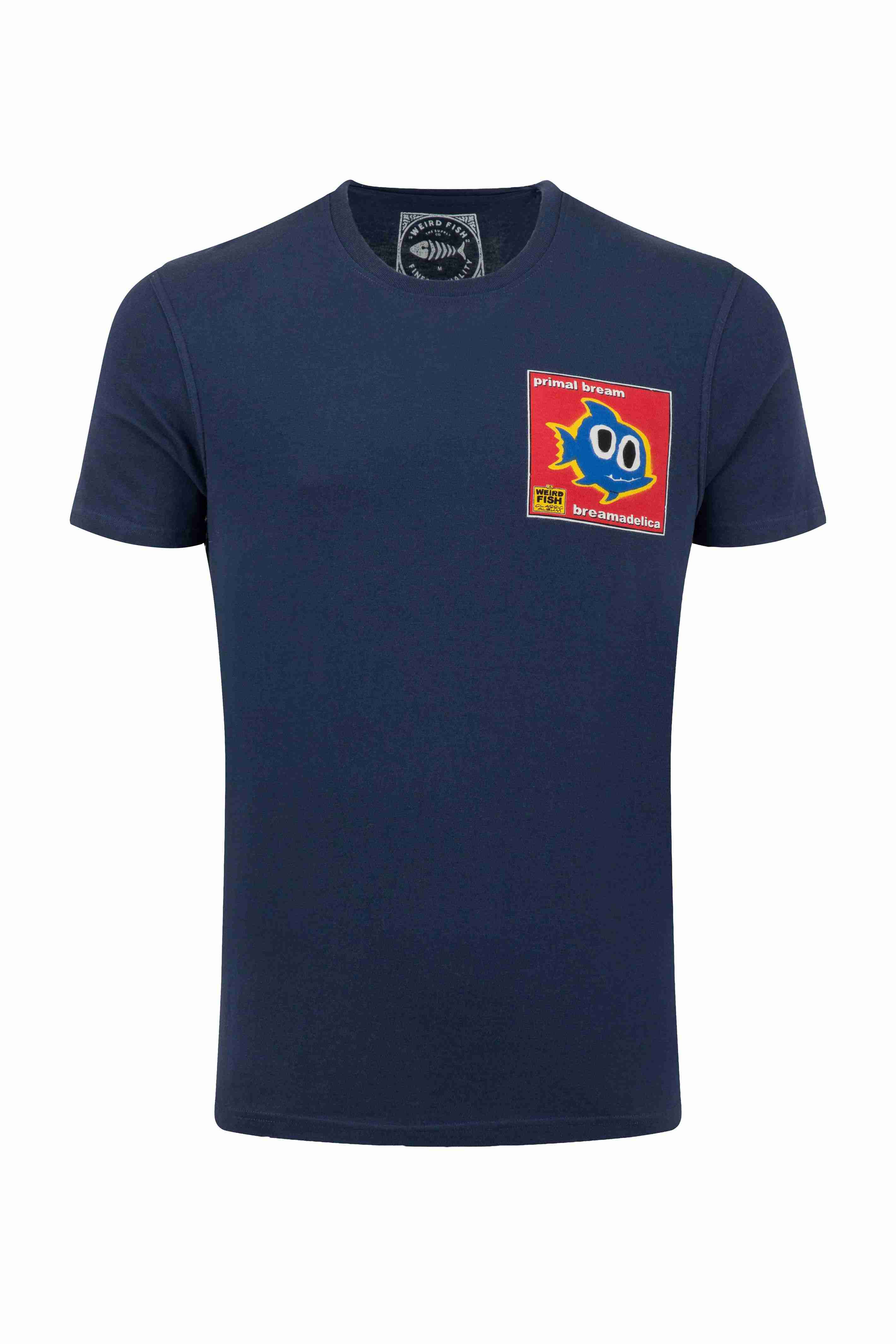 Primal Bream Back Print Artist T-Shirt Dark Blue