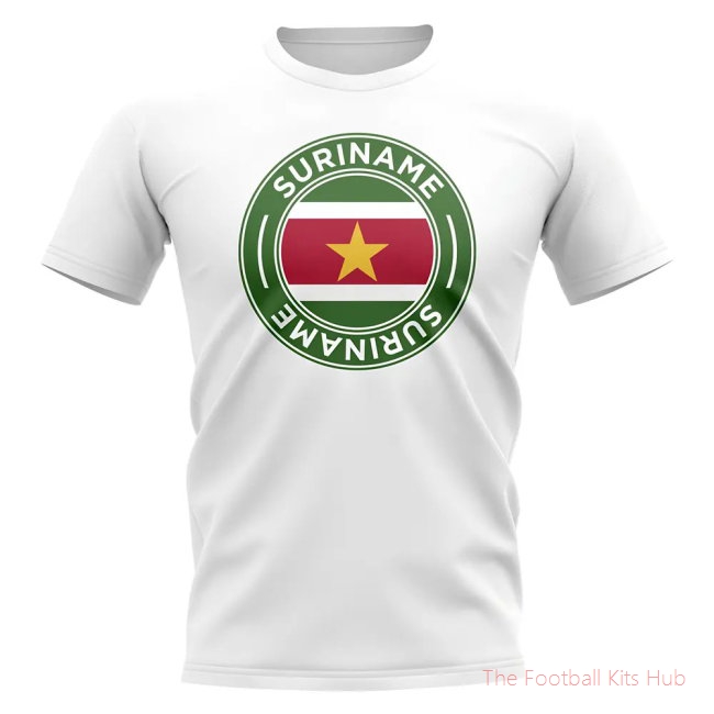 Suriname Football Badge T-Shirt (White)