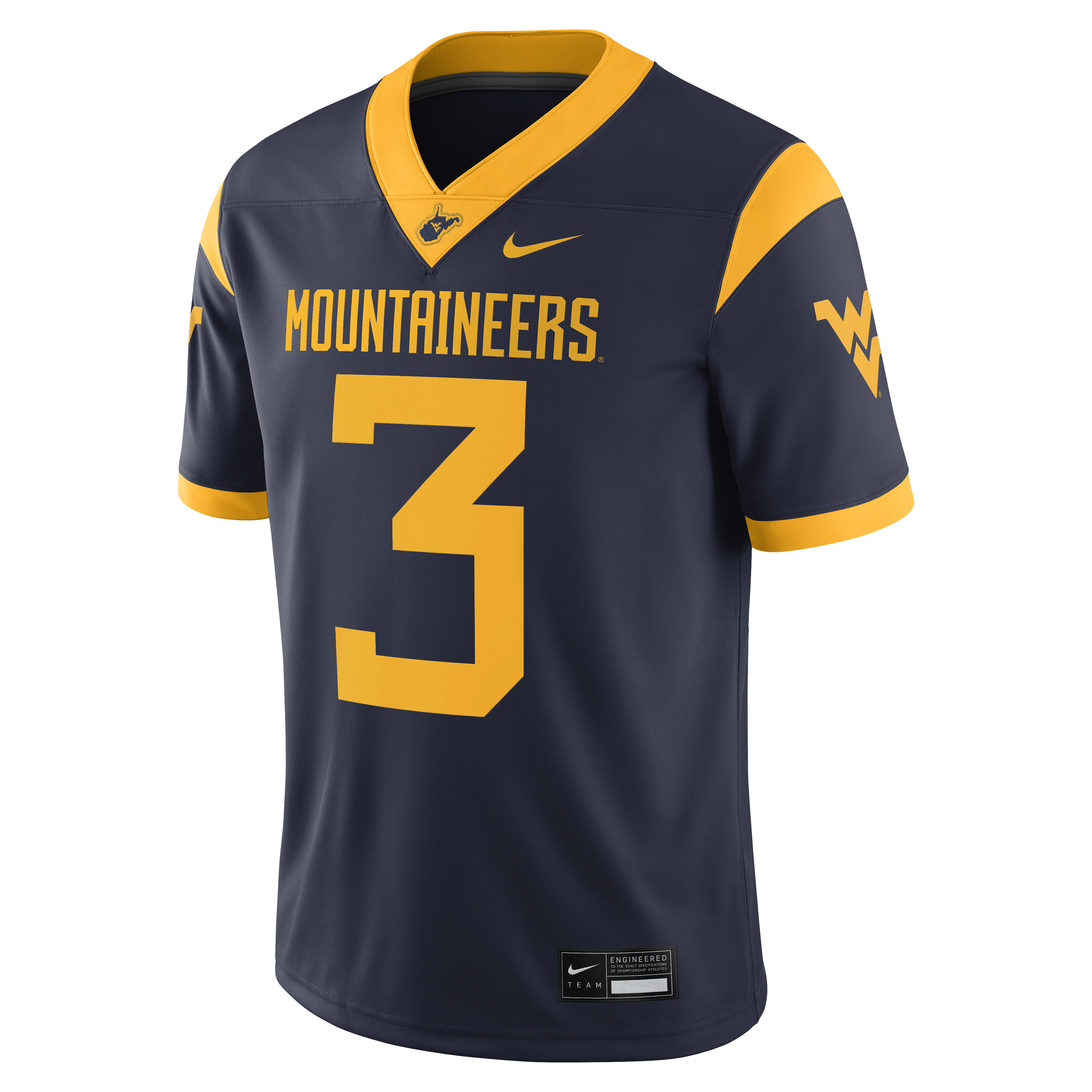 [NJP] Michael Hawkins Jr. West Virginia Mountaineers Game Football Jersey - Navy