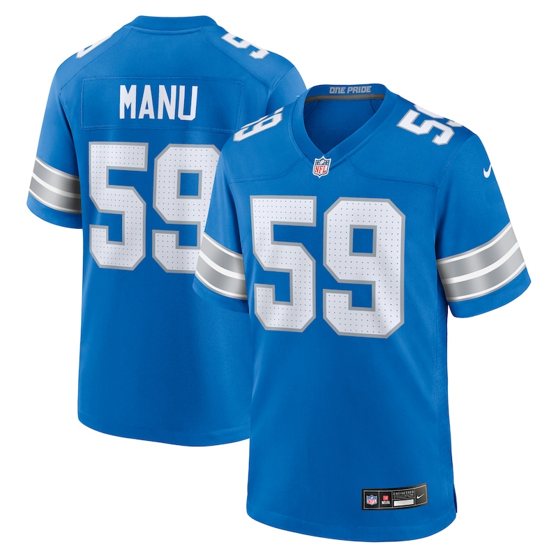 None Giovanni Manu DET Lions Iconic Officially Licensed Jersey