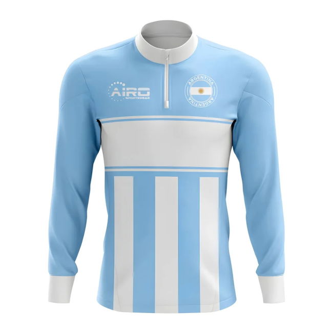 Championship Argentina Concept Football Half Zip Midlayer Top (Sky