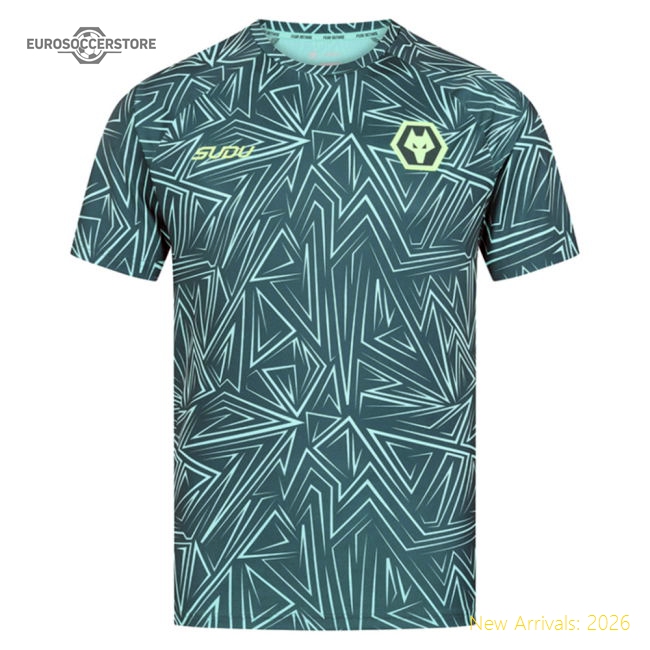 2025-2026 Wolves Away Pre-Match Shirt (Dark Green) (Your Name)
