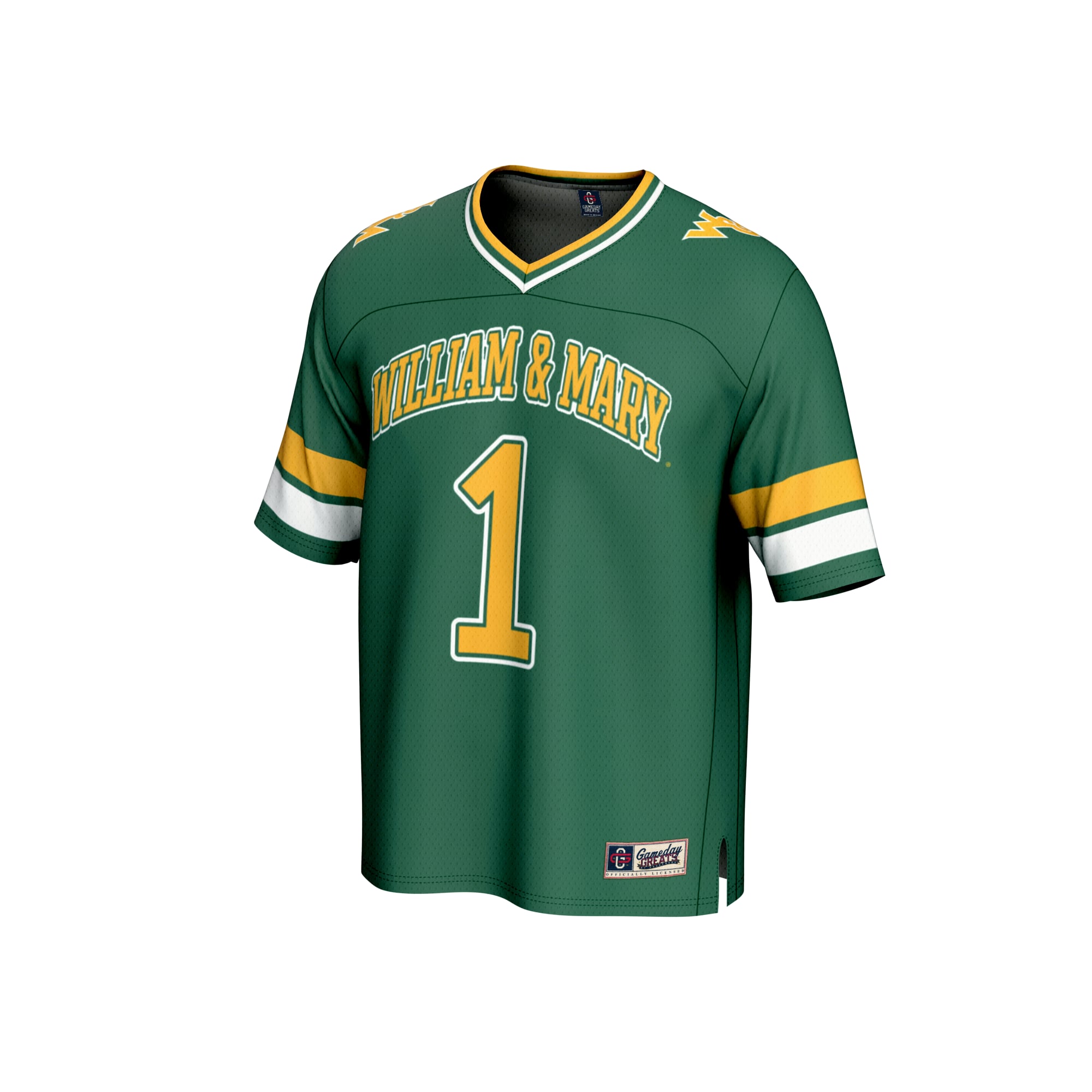 Youth #1 Green William & Mary Tribe Collegiate Football Fashion Jersey
