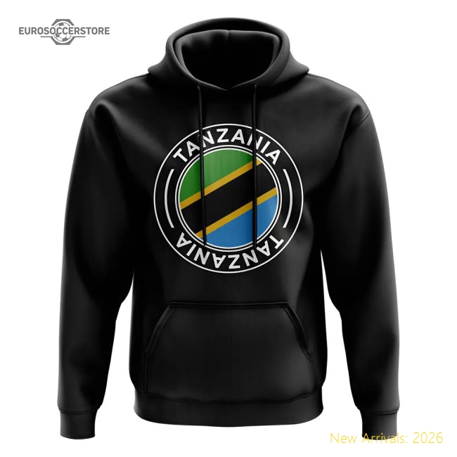 Premium-grade Tanzania Football Badge Hoodie (black) - Economical
