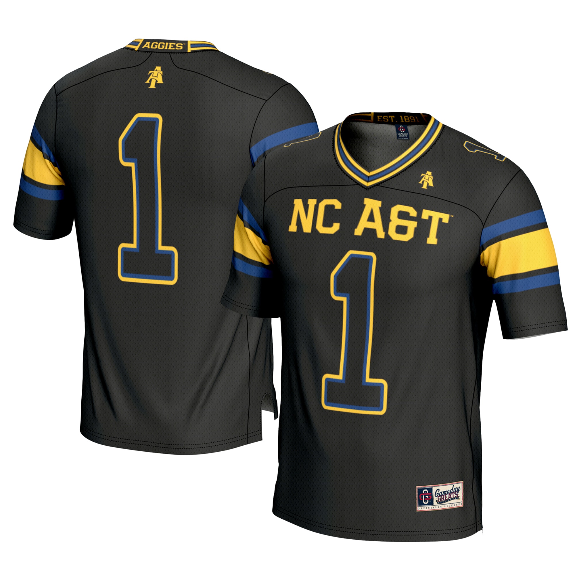 #1 North Carolina A&T Aggies GameDay Greats Youth 2026 Season Football Jersey - Black