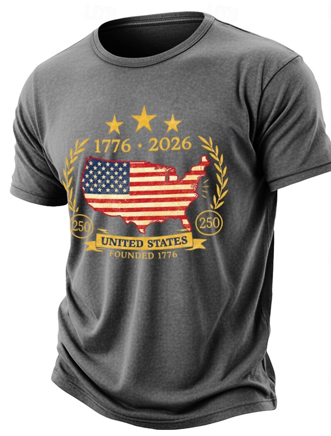 4th of July 2026 250th Memorial Day Men's Patriotic Distressed Patriot Graphic T-Shirt