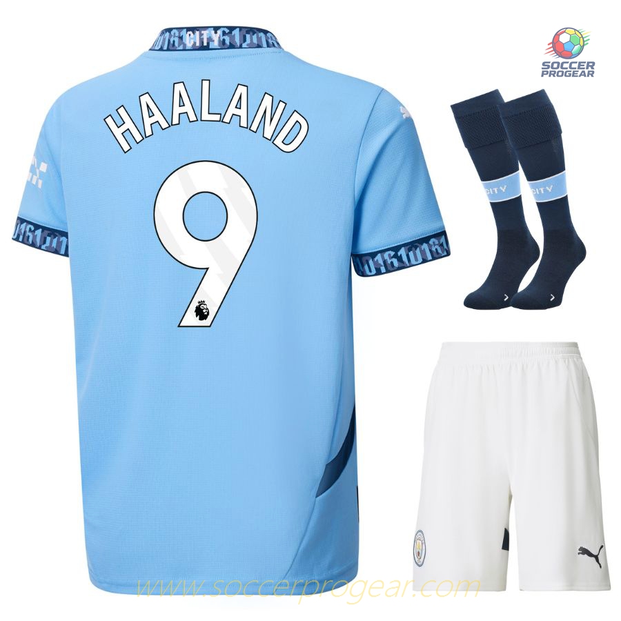 Manchester City Home Child Kit Shirt 2024/25 Collection Haaland
