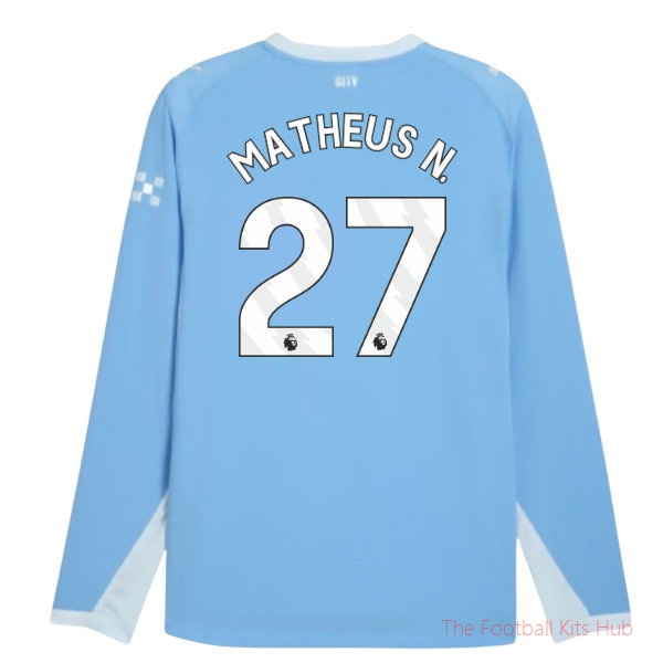 Man City 2026-2027 Long Sleeve Home Shirt (Matheus N. 27)