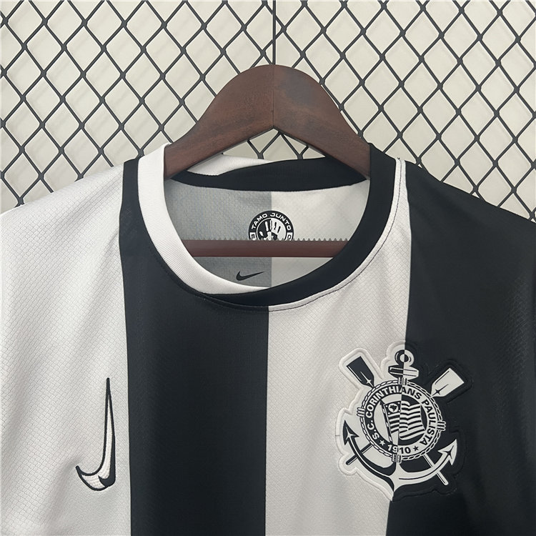 SC CORINTHIANS 2425 AWAY BLACK SOCCER JERSEY SHIRT - Official Replica