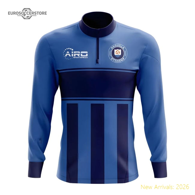 Anguilla Concept Football Half Zip Midlayer Top (Blue-Navy)