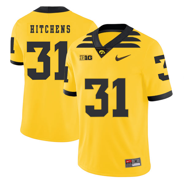 away jersey Men's None Anthony Hitchens #31 Yellow 2024 Football